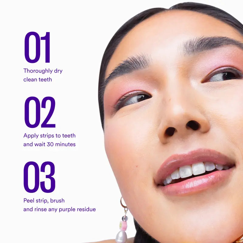 🦷Hismile V34 Whitening Strips: Advanced Teeth Whitening + Purple Colour Correction for Brighter Smiles-TI