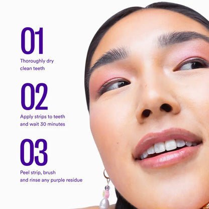 🦷Hismile V34 Whitening Strips: Advanced Teeth Whitening + Purple Colour Correction for Brighter Smiles-TI