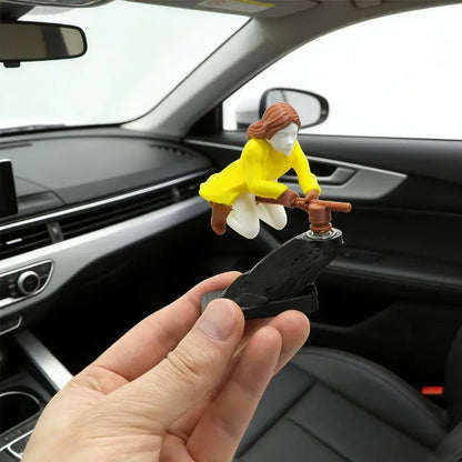 Fun Drift Turn Wizard Creative Broomstick Decoration Broomstick Dashboard Drift Ornaments Witch Wizard Flying Broom Car Interior-LIN
