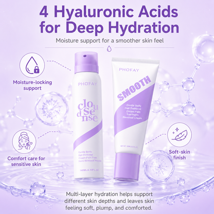 2-Pack Hypoallergenic Bikini Hair Removal Kit💜 , Painless Formula for Sensitive Skin | Fast-Acting Gentle Bundle with Aloe & Hyaluronic Acid, Big Saving for Daily Use-TI