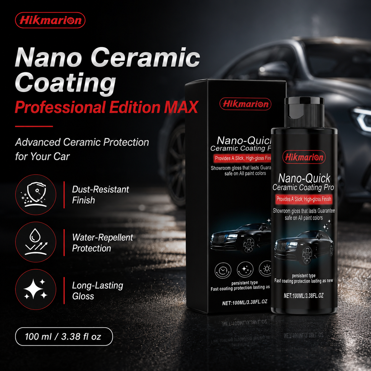 🚗Nano Ceramic Coating for Cars – Professional MAX 100ml Hydrophobic Paint Protector with Long-Lasting Gloss-TI