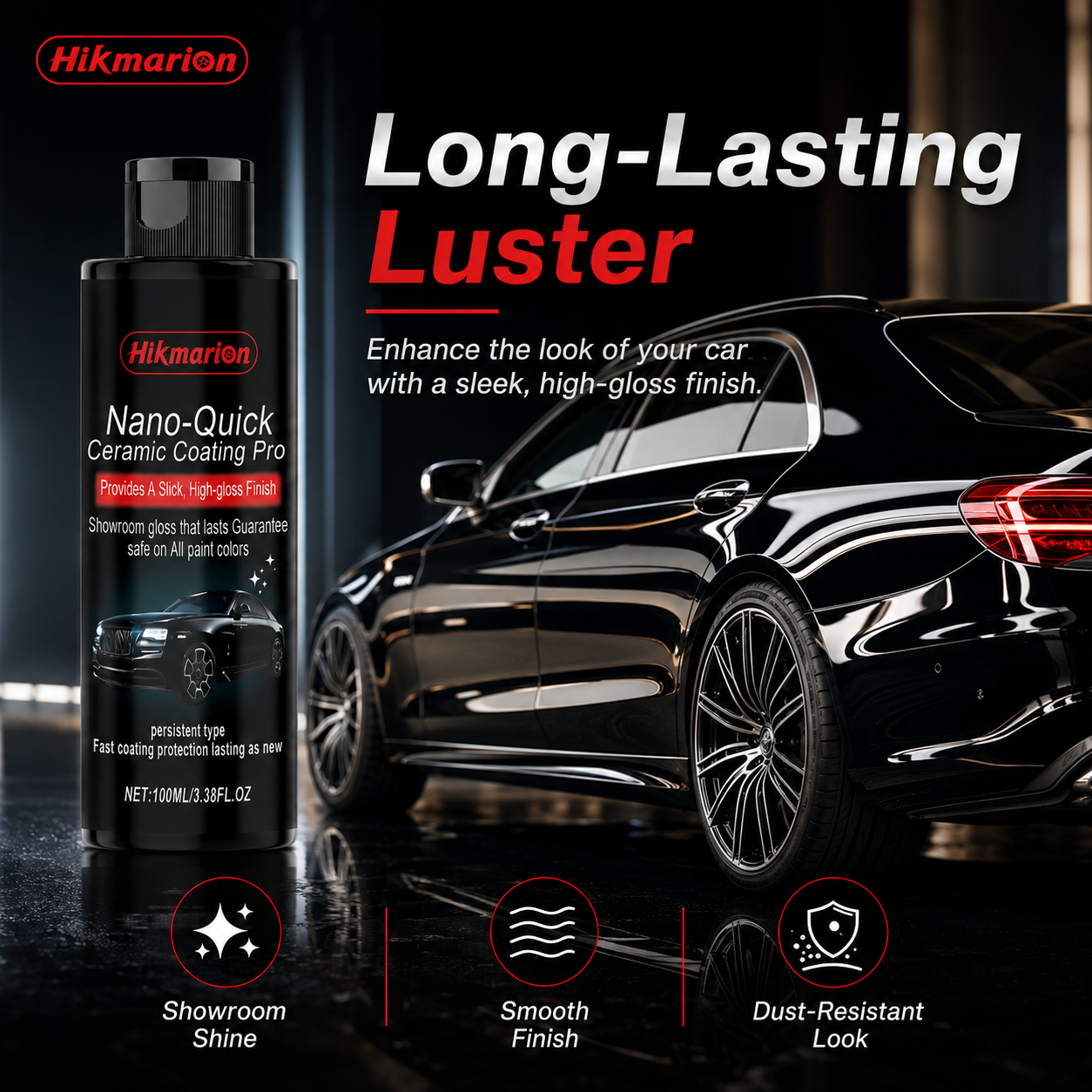 🚗Nano Ceramic Coating for Cars – Professional MAX 100ml Hydrophobic Paint Protector with Long-Lasting Gloss-TI
