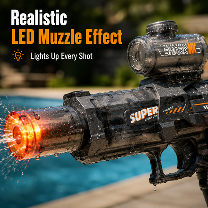 💧Glowing Electric Water Gun🔫, 32ft Range, 320cc Tank, Fun Summer Toy for All Ages-TI