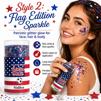 🗽4th of July Sparkle Glitter Wand🎊, Body & Hair Sparkle for Independence Day Party, Festival & Fun Holiday Look-TI