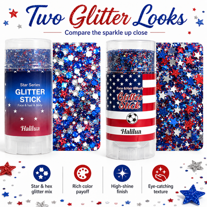 🗽4th of July Sparkle Glitter Wand🎊, Body & Hair Sparkle for Independence Day Party, Festival & Fun Holiday Look-TI