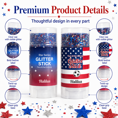 🗽4th of July Sparkle Glitter Wand🎊, Body & Hair Sparkle for Independence Day Party, Festival & Fun Holiday Look-TI