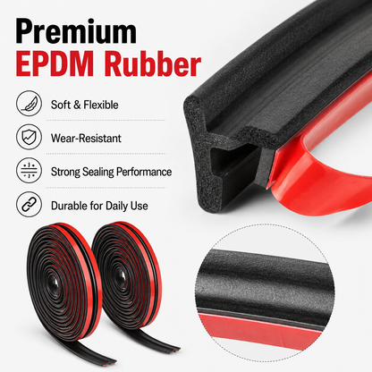 🚗20Ft T-Type Car Rubber Weather Stripping, Windshield Door Sunroof Seal for Cars & Trucks-TI