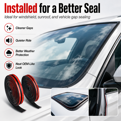 🚗20Ft T-Type Car Rubber Weather Stripping, Windshield Door Sunroof Seal for Cars & Trucks-TI