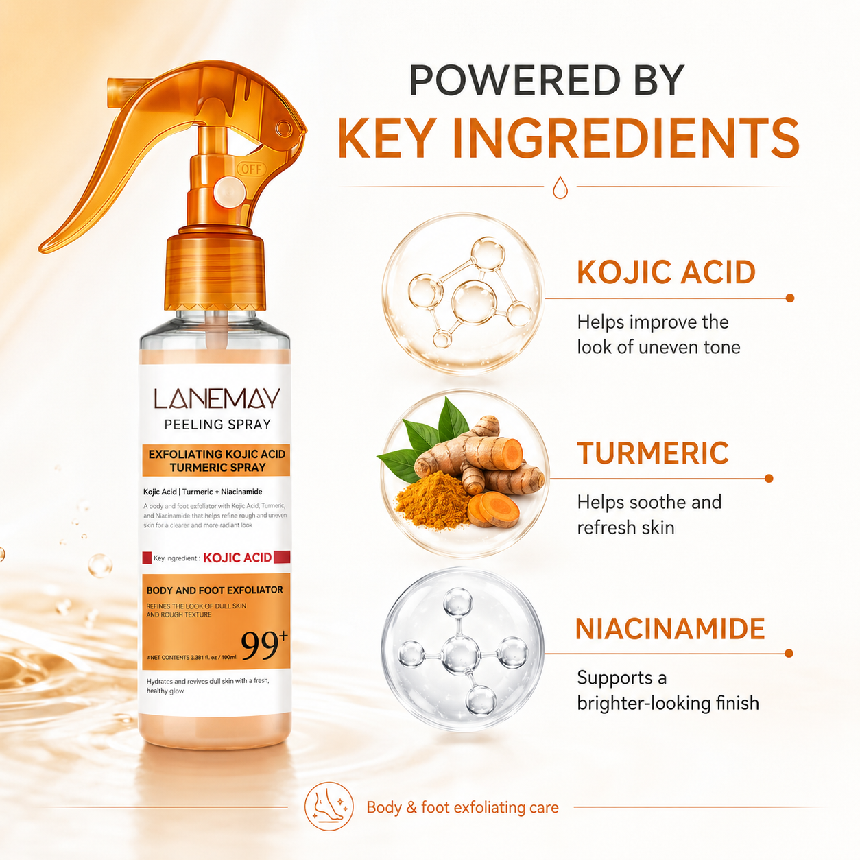 🫚Keratin Repair Turmeric & Kojic Acid Peel Spray 100ML🫧,Peel Treatment for Keratin Care, Pore Clearing & Skin Repair-TI