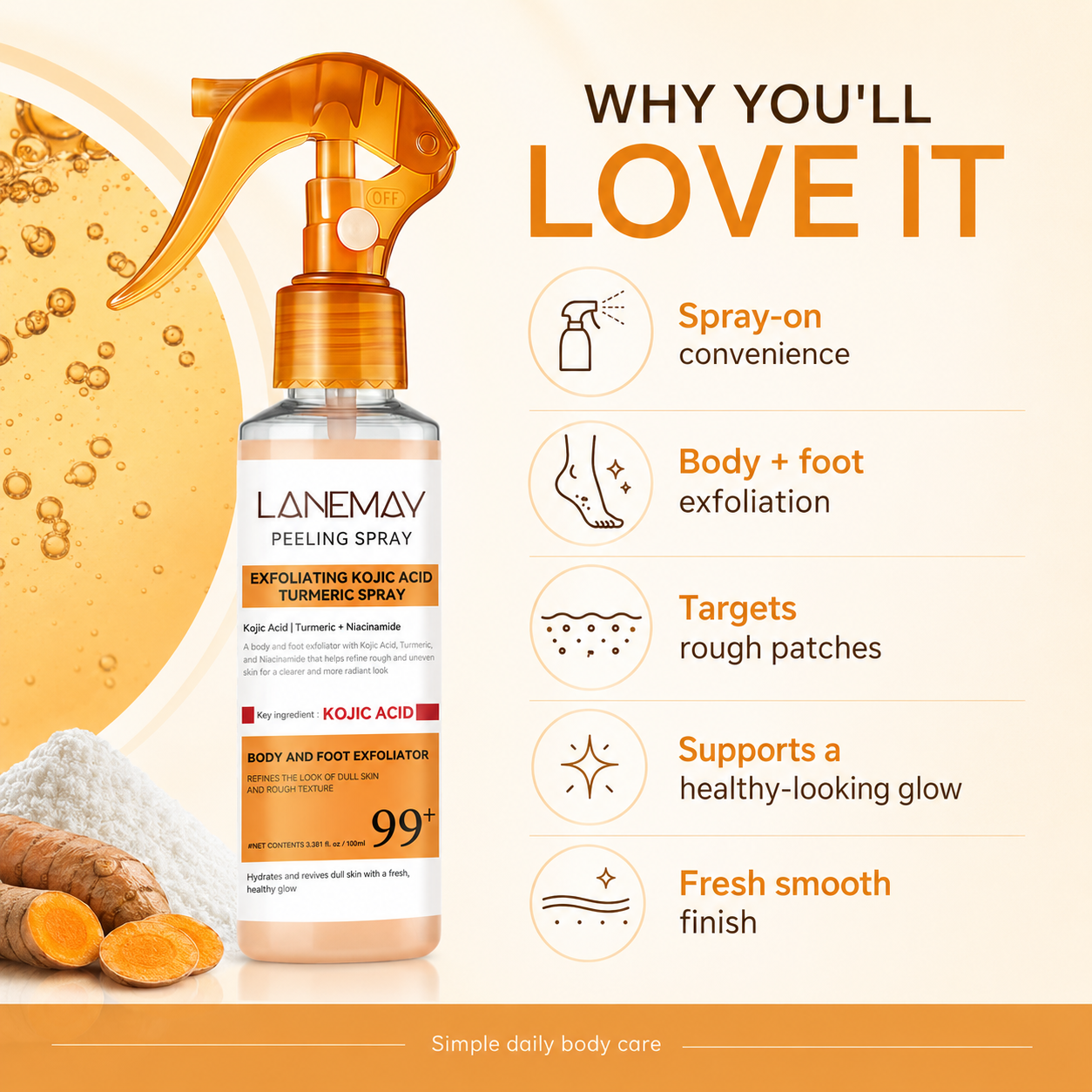 🫚Keratin Repair Turmeric & Kojic Acid Peel Spray 100ML🫧,Peel Treatment for Keratin Care, Pore Clearing & Skin Repair-TI