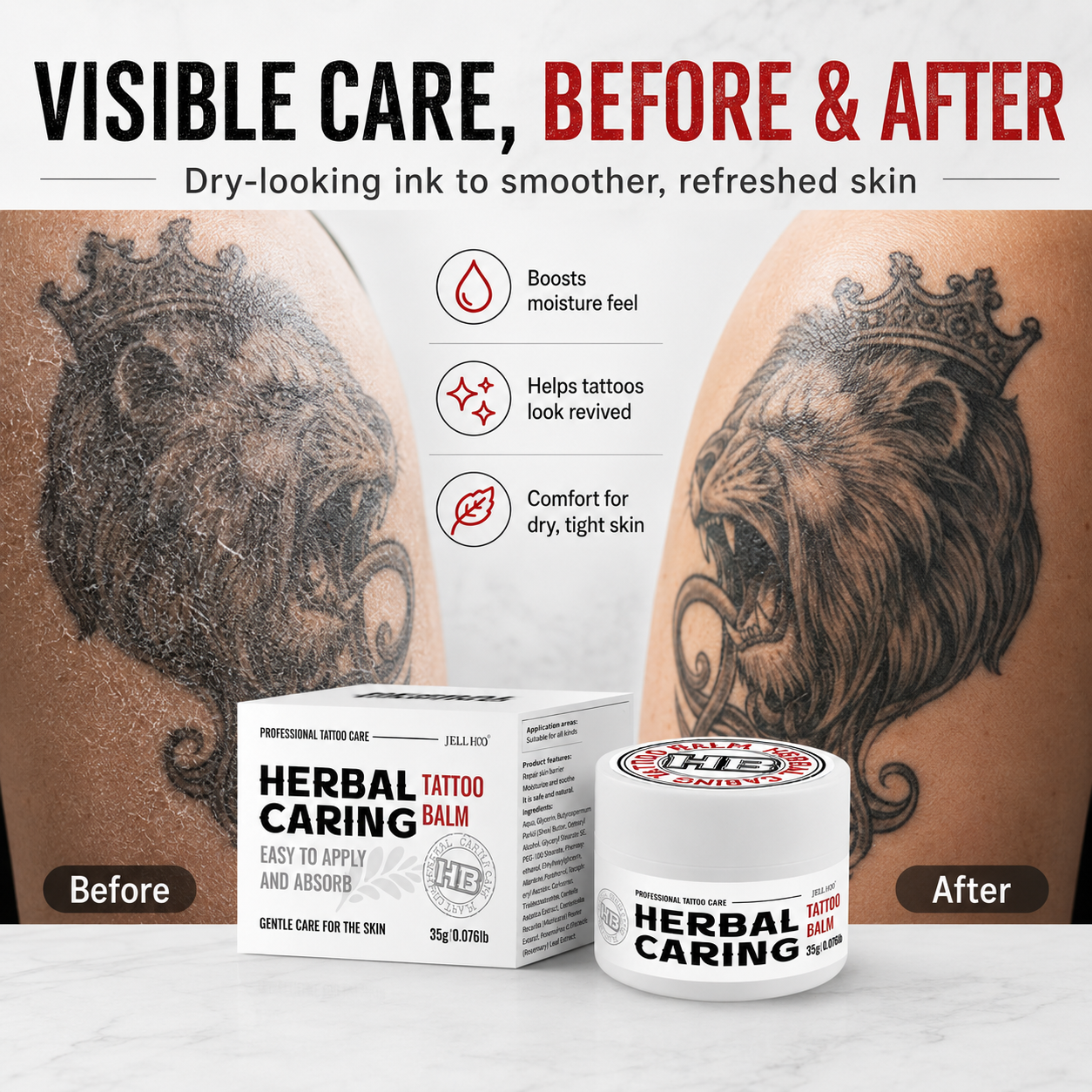 💡Tattoo Aftercare Balm for Fresh & Existing Tattoos🧍🏻‍♀️,  Safe During Healing, Hydrates & Rejuvenates Tattooed Skin-TI