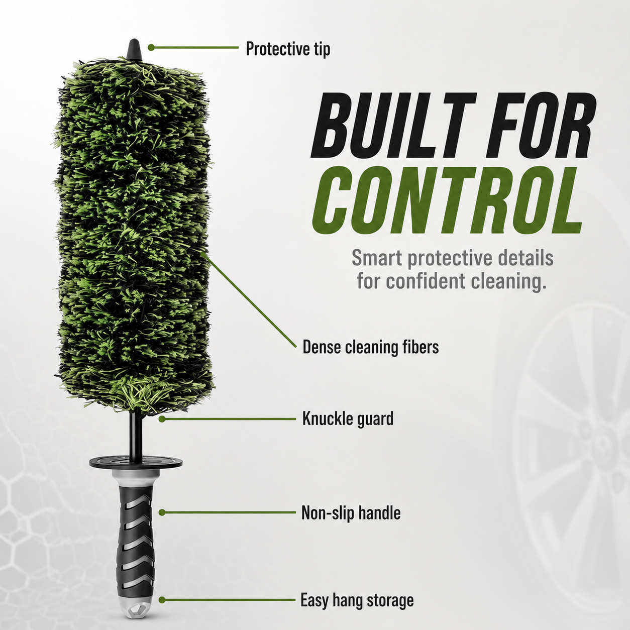 🚗Viking V+ Wheel Brushche🛞, Effective Tool for Wheel Deep Cleaning, 17 Inch Length,1 Pack-TI