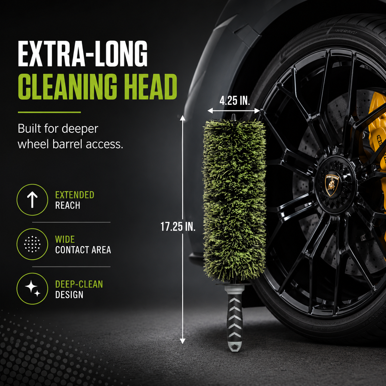 🚗Viking V+ Wheel Brushche🛞, Effective Tool for Wheel Deep Cleaning, 17 Inch Length,1 Pack-TI