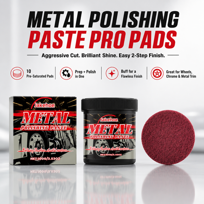🚗Metal Professional Red Paste Pro Pads| Synthetic Pads for Aggressive Cutting & Metal Finishing-TI