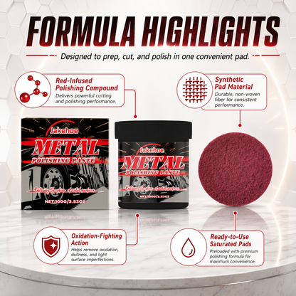 🚗Metal Professional Red Paste Pro Pads| Synthetic Pads for Aggressive Cutting & Metal Finishing-TI