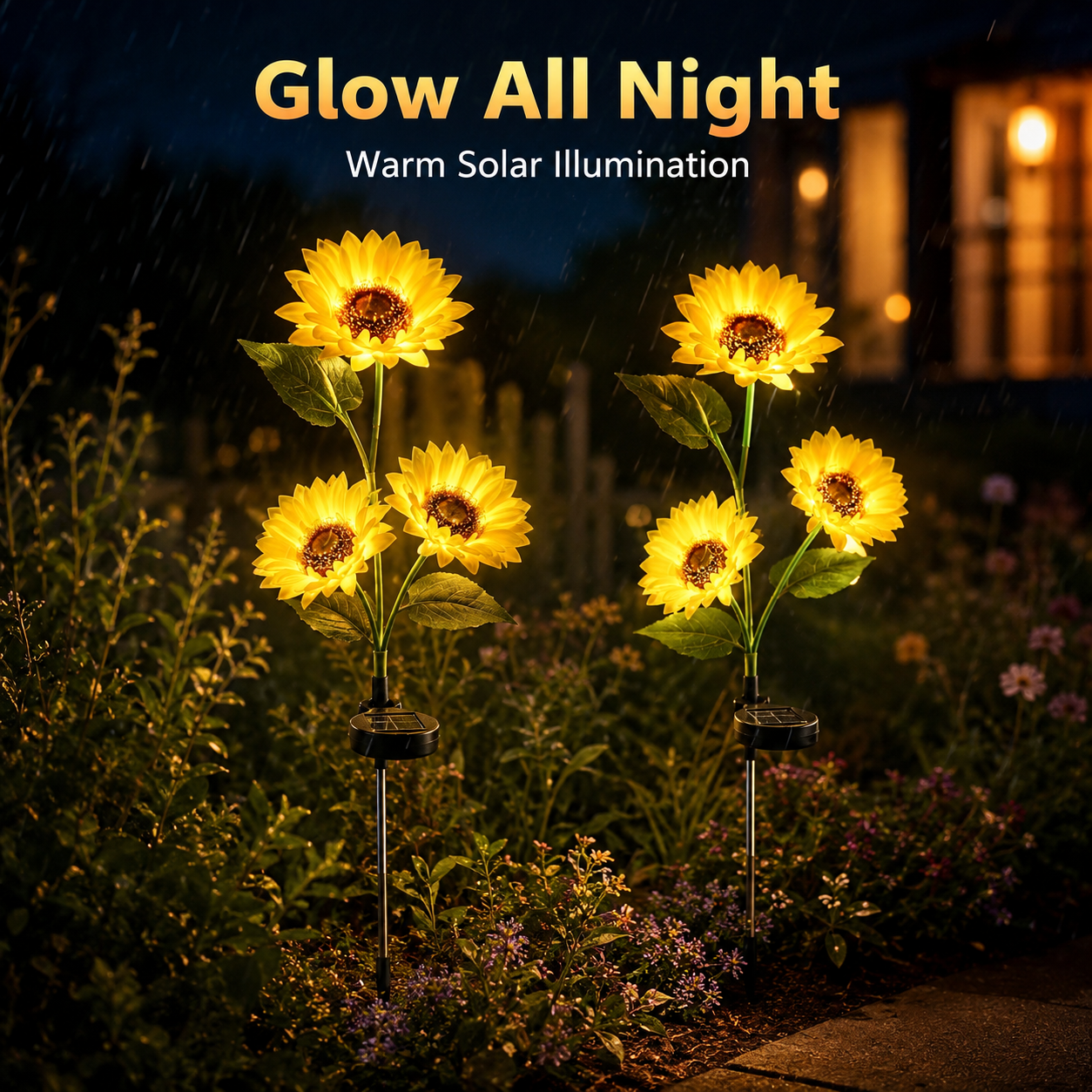 Solar-powered sunflower ground stake light-TI