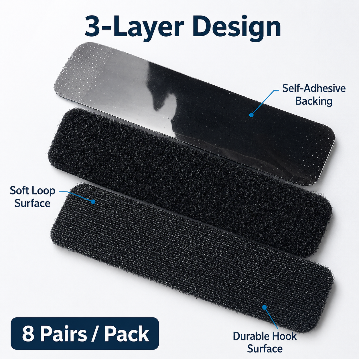 8 pairs Strong adhesive Velcro -TI