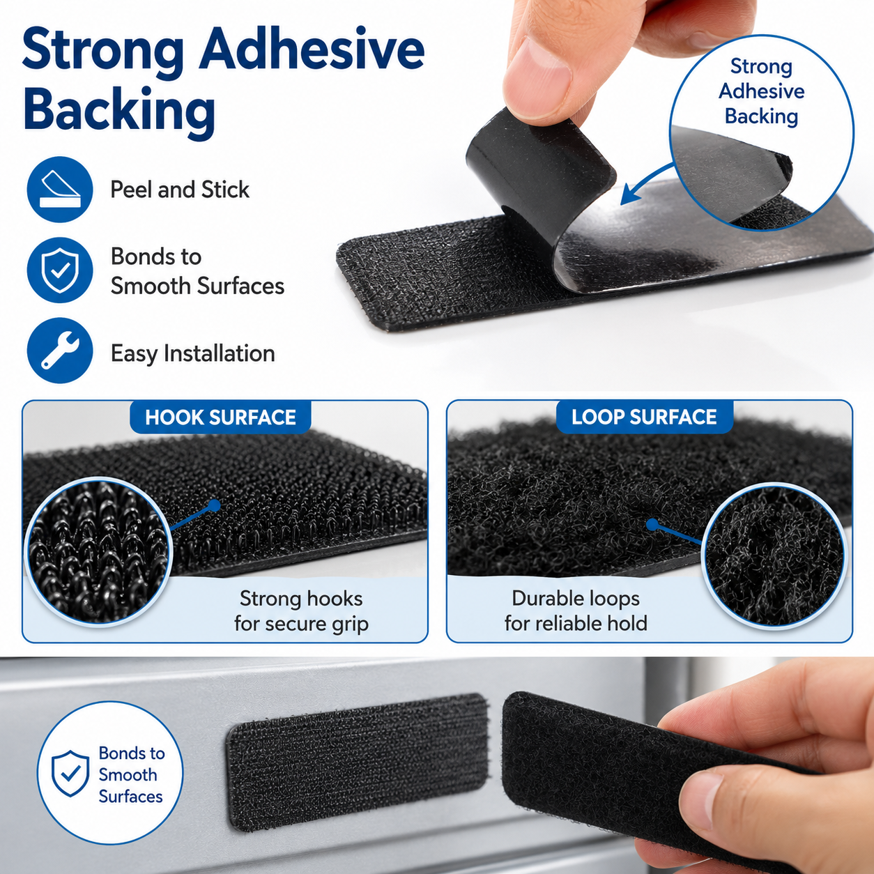8 pairs Strong adhesive Velcro -TI