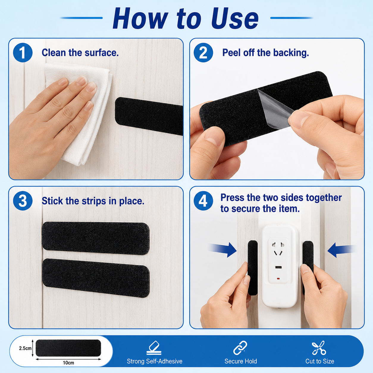 8 pairs Strong adhesive Velcro -TI
