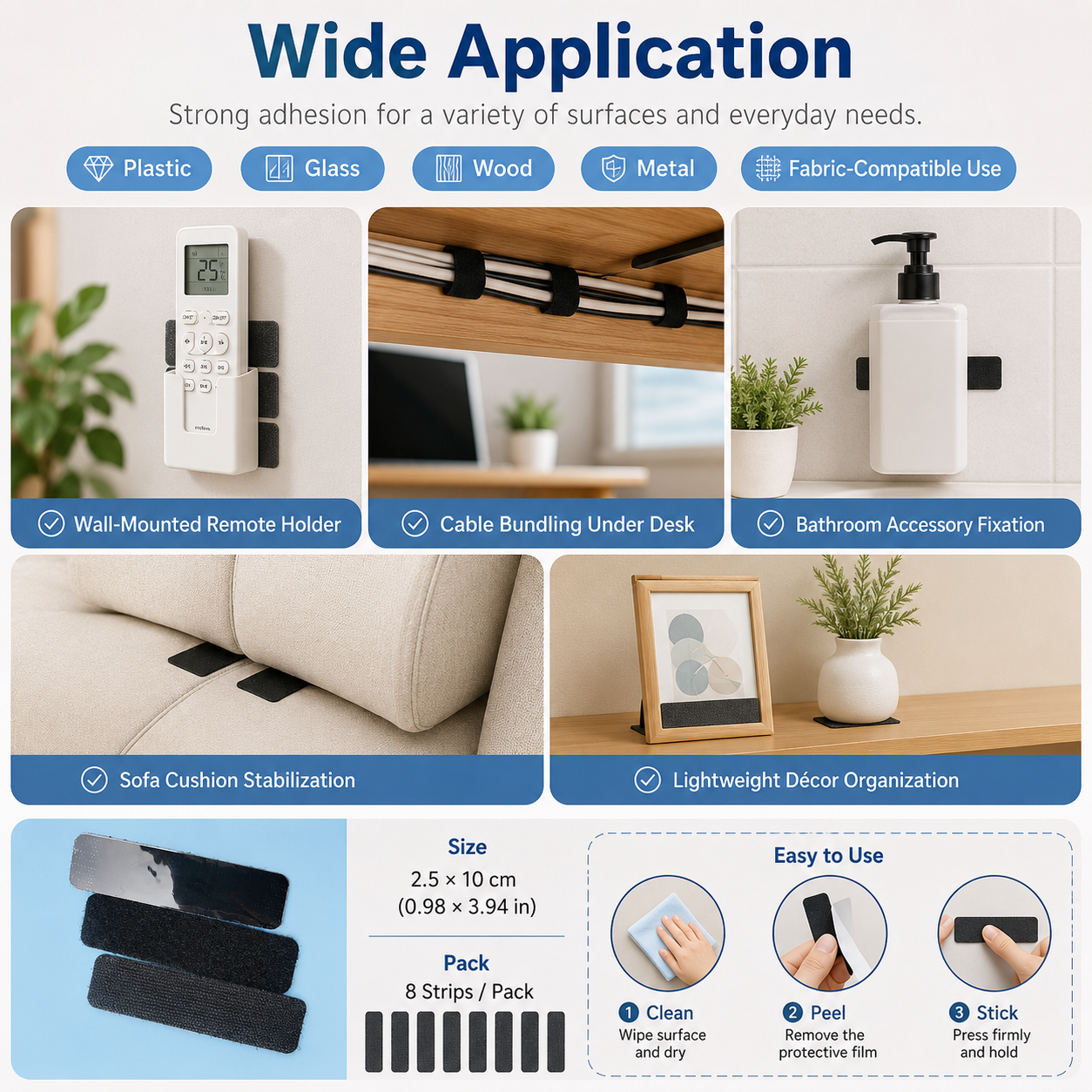 8 pairs Strong adhesive Velcro -TI