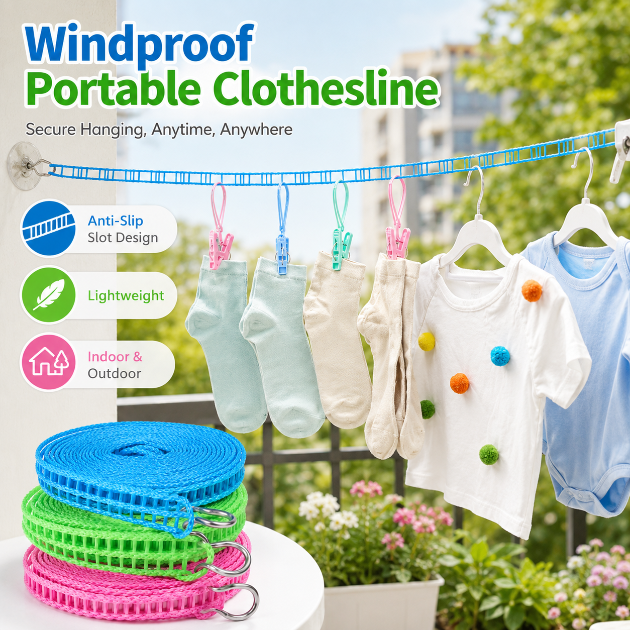 10M Extended clothes drying line-TI