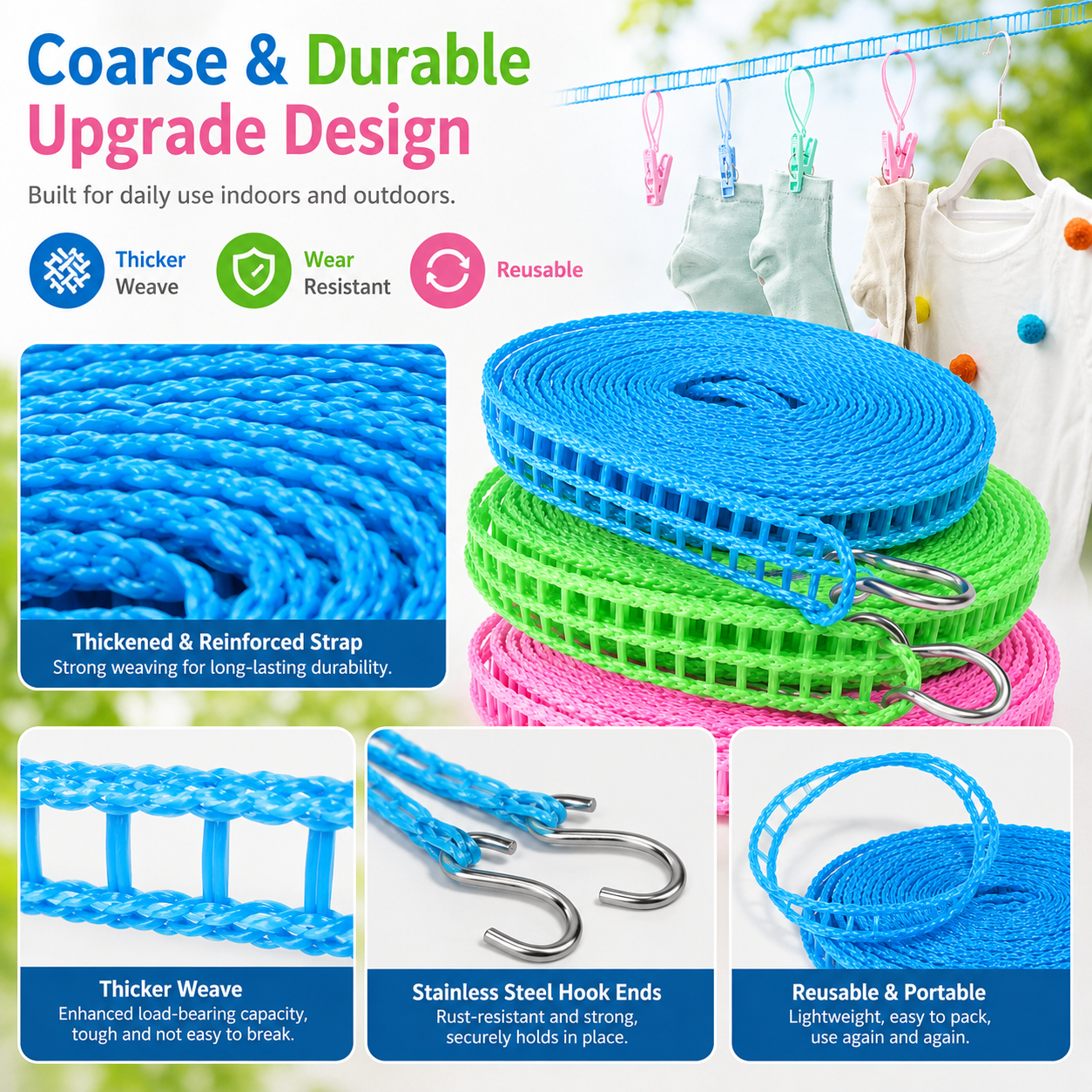 10M Extended clothes drying line-TI