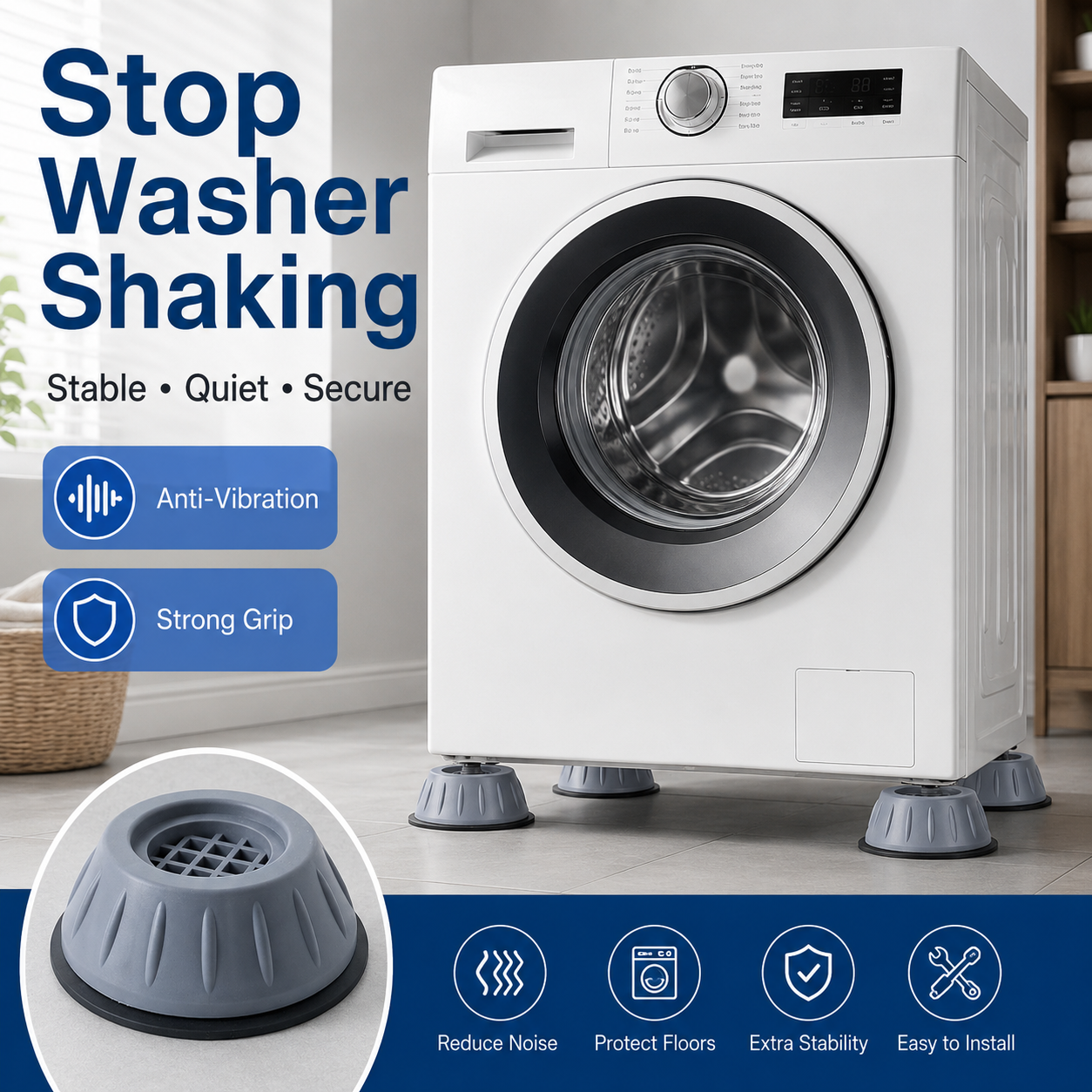 Universal foot pad for washing machine-TI