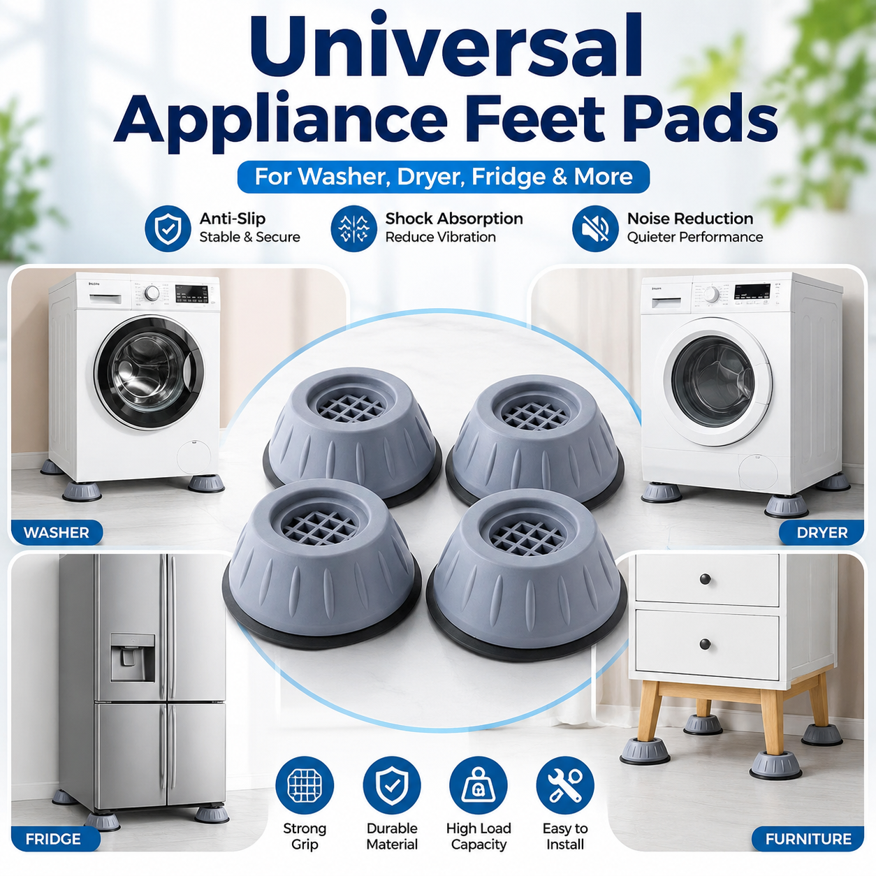 Universal foot pad for washing machine-TI