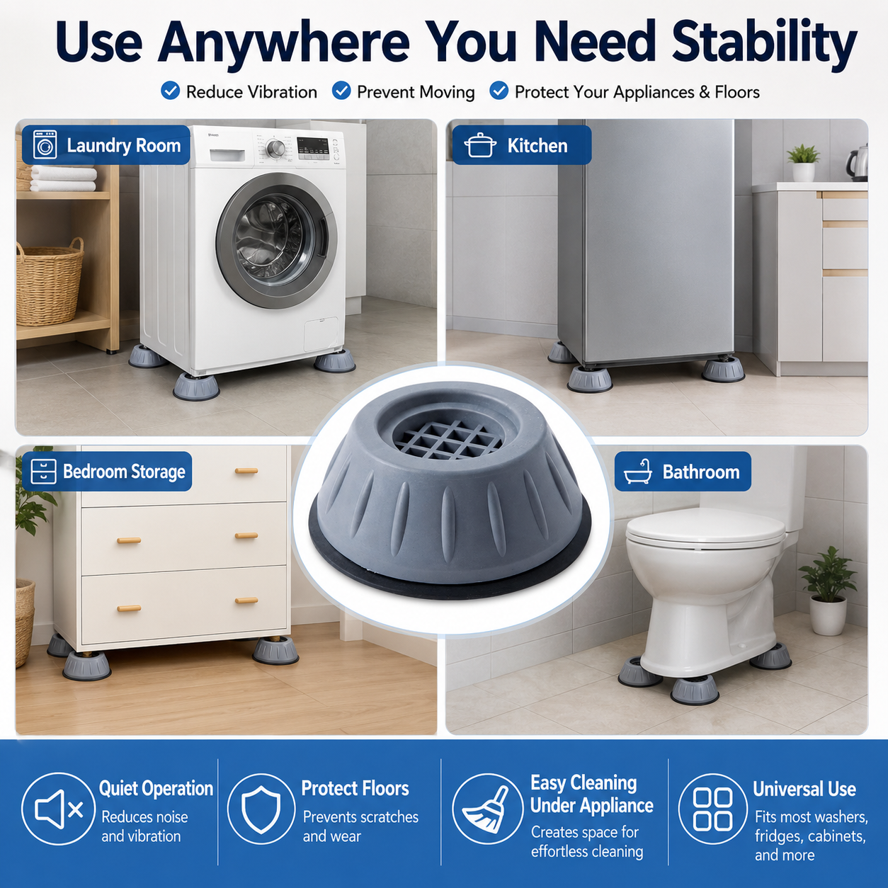 Universal foot pad for washing machine-TI