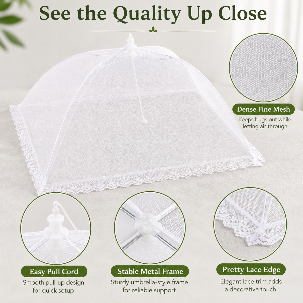 🚫🪰Foldable Mesh Food Tent Cover, Portable Bug Proof Food Protector for Outdoor Picnic BBQ Party, Lightweight Kitchen Fruit & Salad Food Shelter-TI