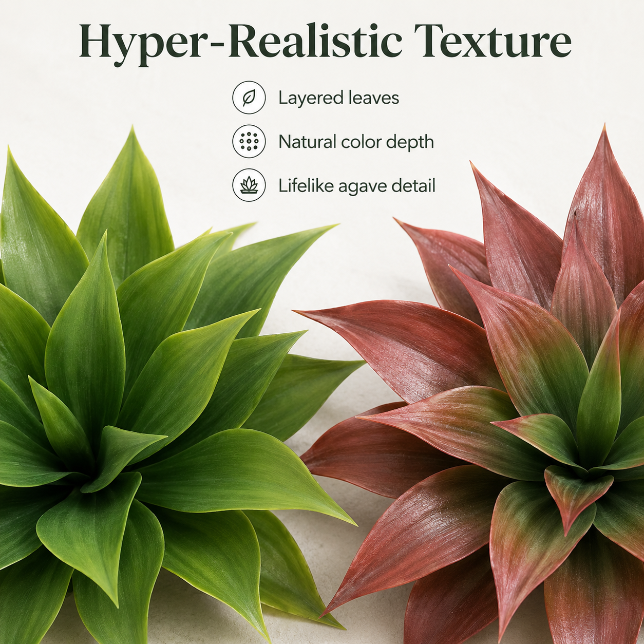🪴Set of 2（13inch）Artificial Agave Plant Stakes, UV Resistant Faux Greenery for Outdoor Front Door & Garden Landscaping-TI