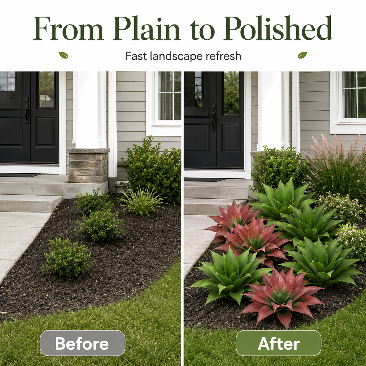 🪴Set of 2（13inch）Artificial Agave Plant Stakes, UV Resistant Faux Greenery for Outdoor Front Door & Garden Landscaping-TI
