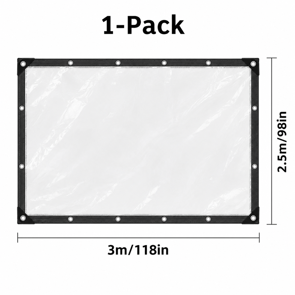 Waterproof Clear 8x10 FT Tarps with Grommets - Heavy-Duty Transparent Cover for Outdoor Patios, Gardens & Camping-LIN