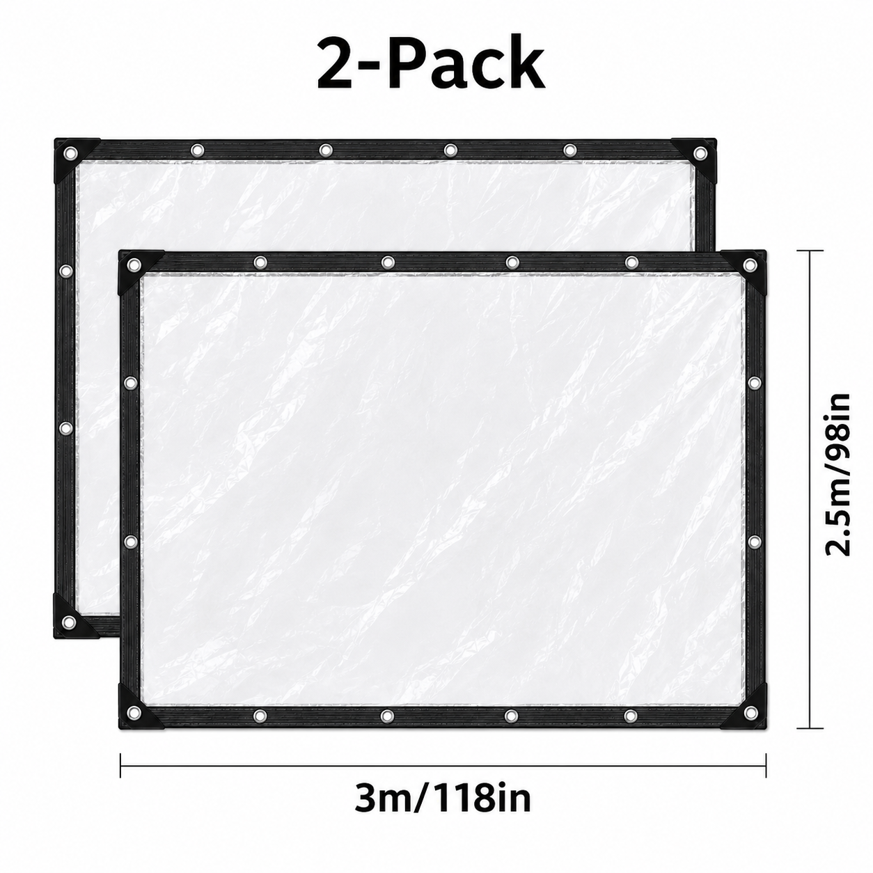Waterproof Clear 8x10 FT Tarps with Grommets - Heavy-Duty Transparent Cover for Outdoor Patios, Gardens & Camping-LIN