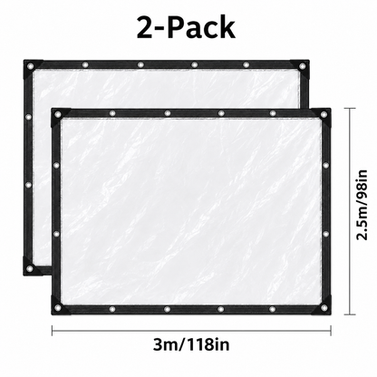 Waterproof Clear 8x10 FT Tarps with Grommets - Heavy-Duty Transparent Cover for Outdoor Patios, Gardens & Camping-LIN