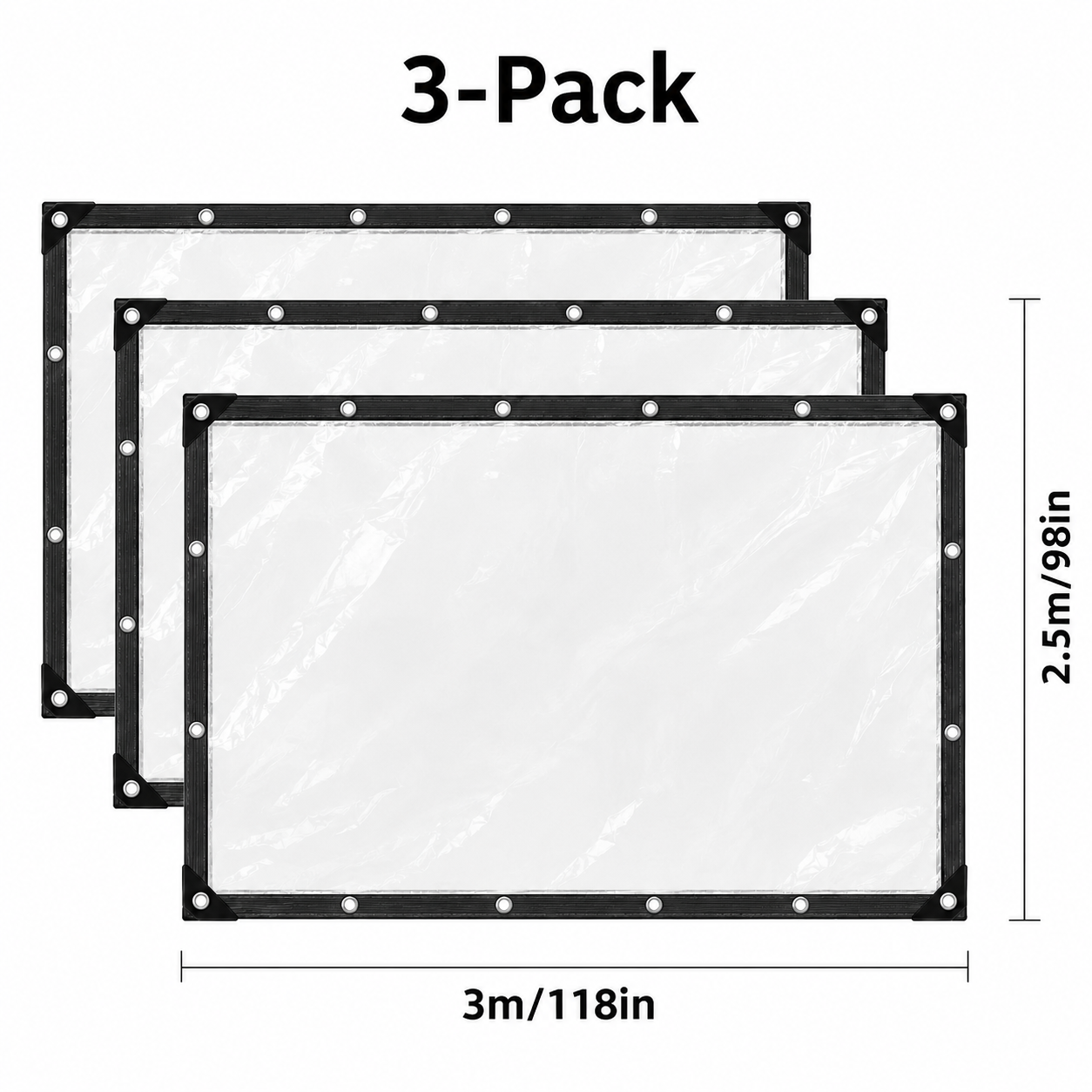 Waterproof Clear 8x10 FT Tarps with Grommets - Heavy-Duty Transparent Cover for Outdoor Patios, Gardens & Camping-LIN
