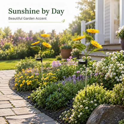 Solar-powered sunflower ground stake light-TI