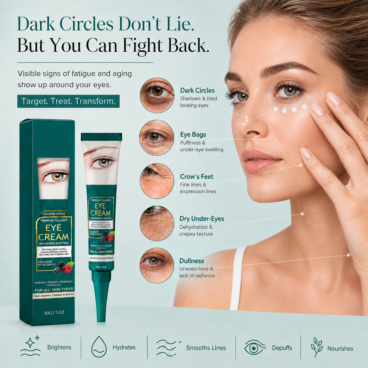 👁️Hoygi Collagen Berry Eye Cream, Anti Dark Circle Anti Aging Under Eye Treatment-TI