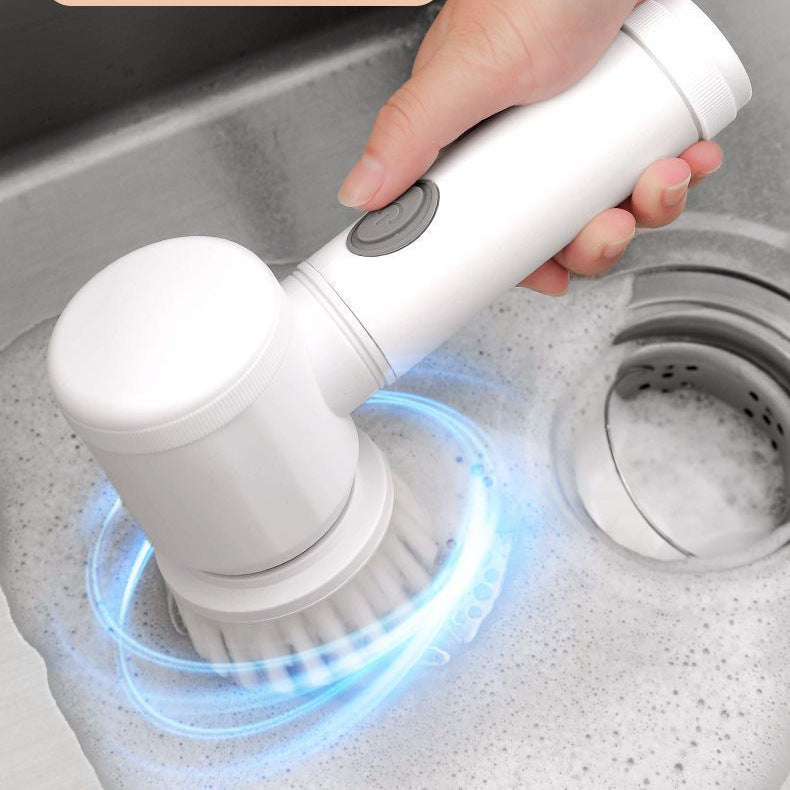 Electric rotating cleaner - Cordless shower rotating cleaning kit, equipped with 5 replaceable brush heads, suitable for bathrooms, kitchens, toilets, windows, swimming pools, cars, 2026 multi-purpose cleaning kit-LIN