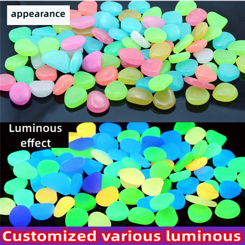 💡Luminous Stones🪨 – Mixed Color Glow Rocks Decorations DIY Decorative Pebbles for Aquarium Fish Tank Sidewalk Garden Path Patio Terrace Lawn Yard Ornaments Colorful Cobbles Decor-TI