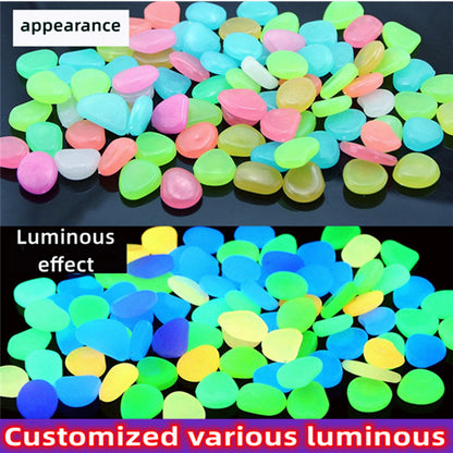 💡Luminous Stones🪨 – Mixed Color Glow Rocks Decorations DIY Decorative Pebbles for Aquarium Fish Tank Sidewalk Garden Path Patio Terrace Lawn Yard Ornaments Colorful Cobbles Decor-TI