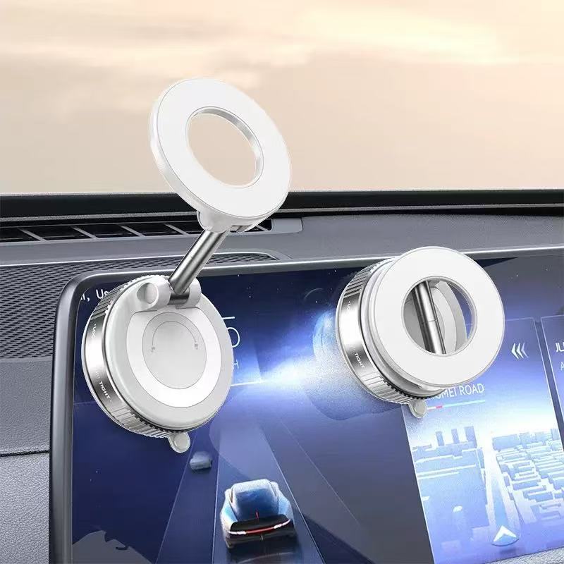 360° Adjustable Vacuum Magnetic Phone Holder, Suction Cup Phone Mount for Magsafe, Portable Cell Phone Holder for Car,Makeup/Gym/Mirror, Fit for All iphone iphone 12 and above-LIN