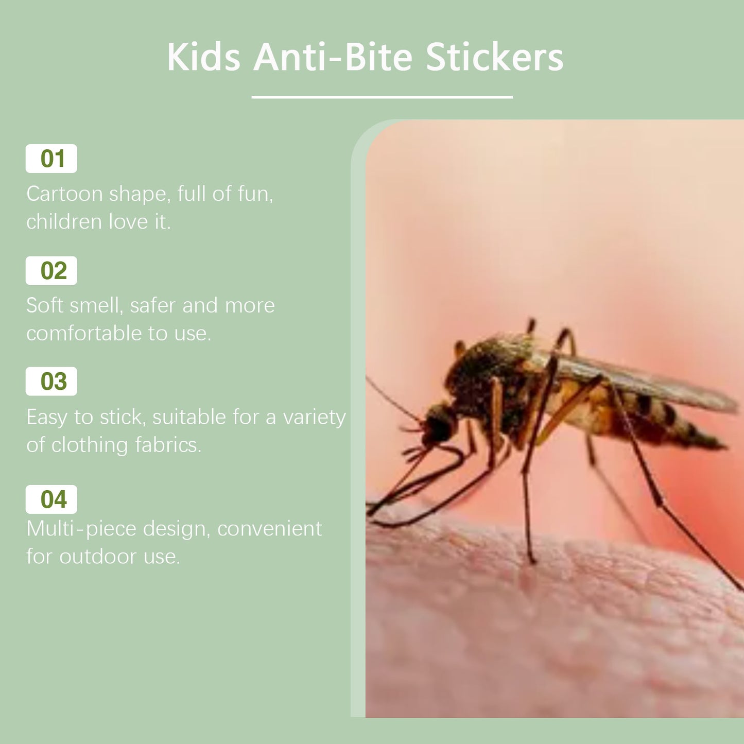 🚫🦟Summer Essentials🌞Natural Mosquito Repellent Patches for Kids & Adults, DEET-Free Anti-Bite Stickers-TI