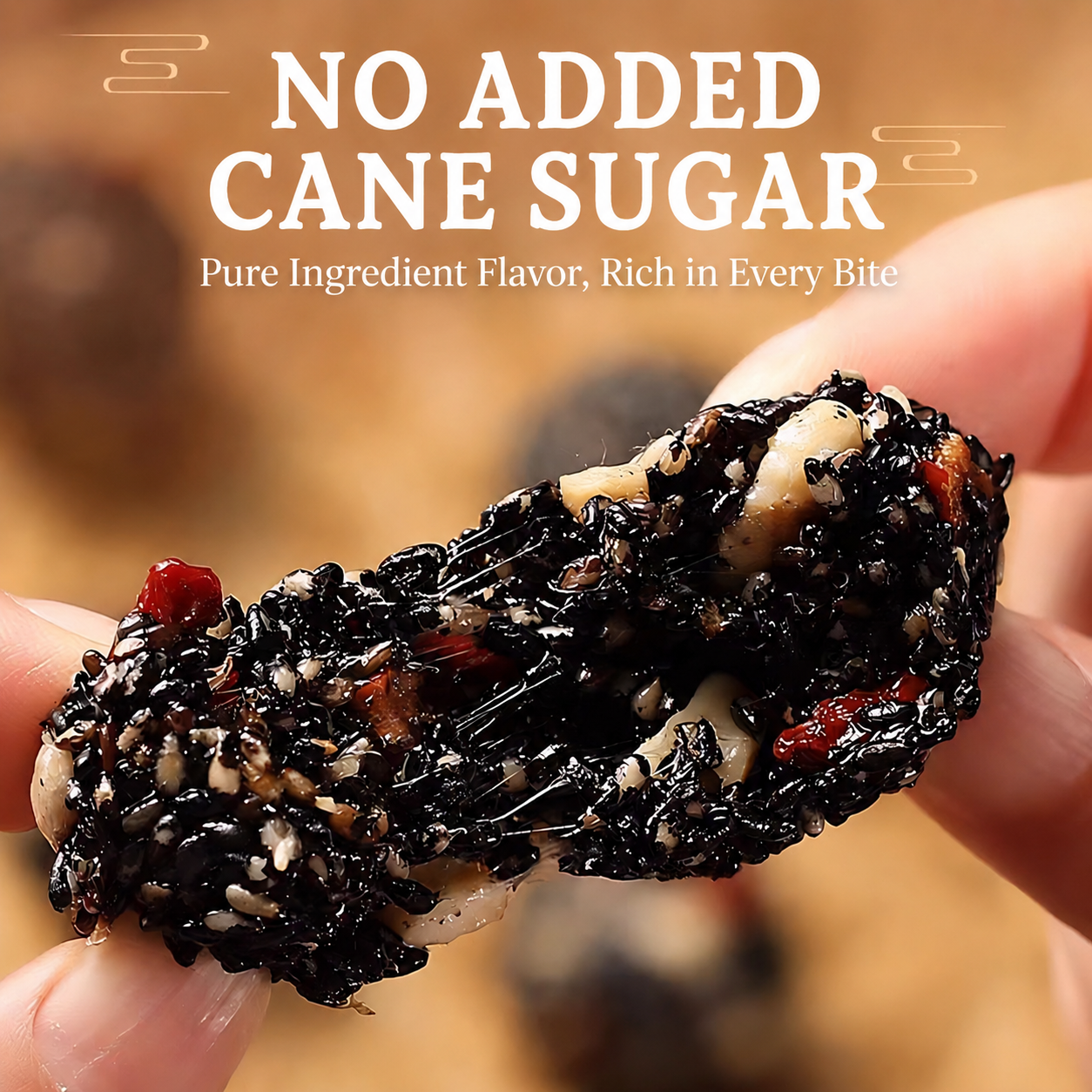 Intangible Heritage 5-Treasure Black Sesame Balls – Nine-Steamed & Nine-Sun-Dried Traditional Craft & Repair Damaged Hair&Promote Sleep-TI