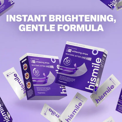 🦷Hismile V34 Whitening Strips: Advanced Teeth Whitening + Purple Colour Correction for Brighter Smiles-TI