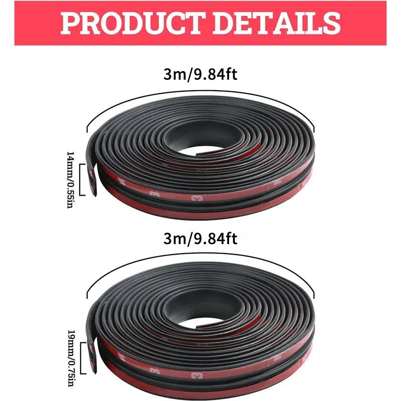 🚗20Ft T-Type Car Rubber Weather Stripping, Windshield Door Sunroof Seal for Cars & Trucks-TI