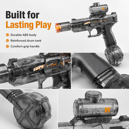 💧Glowing Electric Water Gun🔫, 32ft Range, 320cc Tank, Fun Summer Toy for All Ages-TI