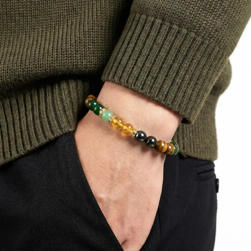 💵Money Bracelet with Black Onyx and Tiger's Eye - Luck Bracelet - Attract Wealth-LIN