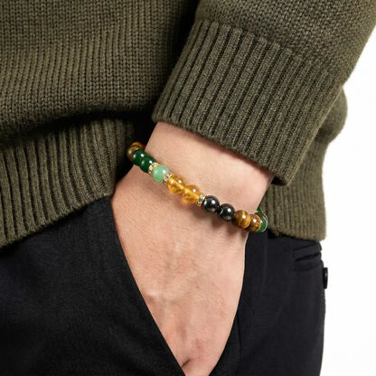 💵Money Bracelet with Black Onyx and Tiger's Eye - Luck Bracelet - Attract Wealth-LIN