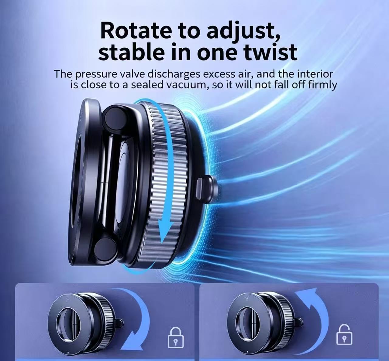 360° Adjustable Vacuum Magnetic Phone Holder, Suction Cup Phone Mount for Magsafe, Portable Cell Phone Holder for Car,Makeup/Gym/Mirror, Fit for All iphone iphone 12 and above-LIN
